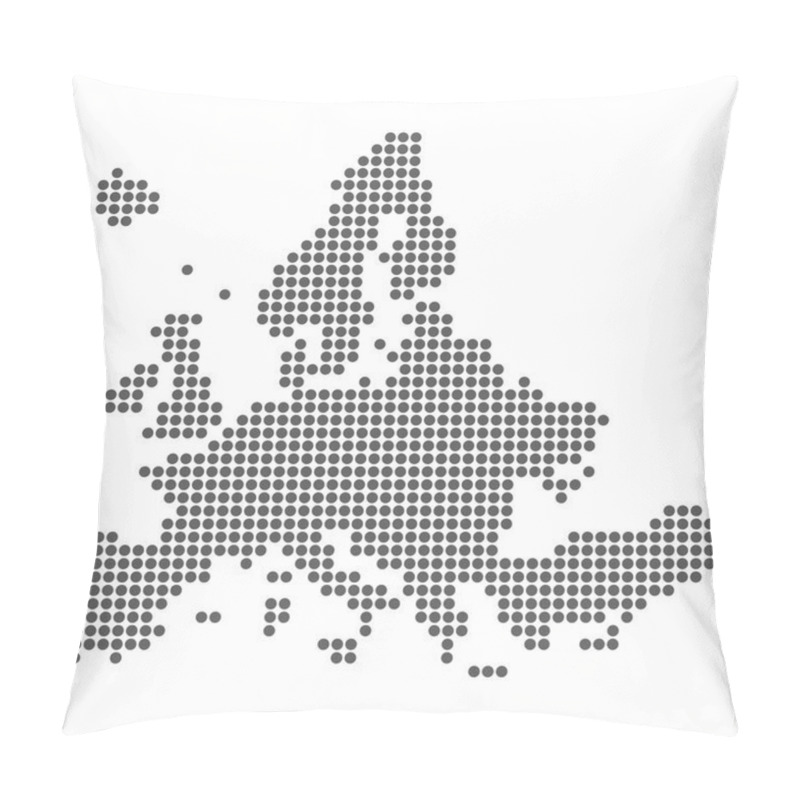 Personality  Map Of Dotted Europe. Vector Eps10. Pillow Covers