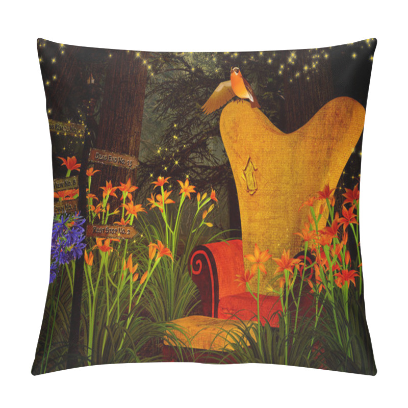 Personality  Fantasy Armchair In The Dreamy Forest Pillow Covers