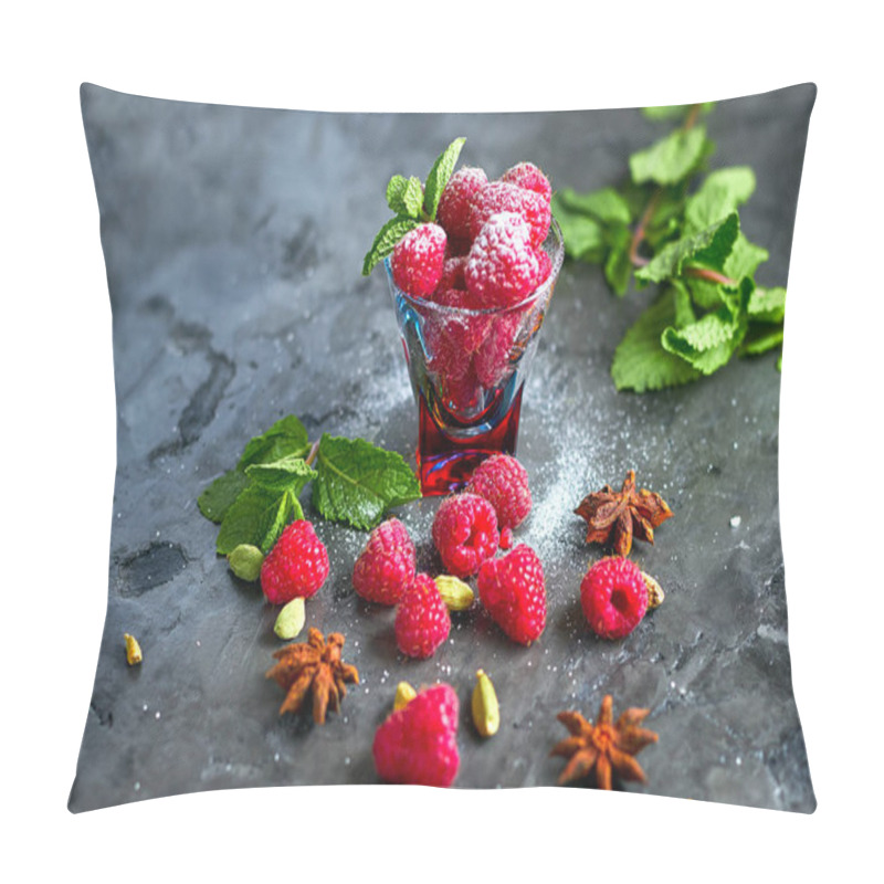 Personality  Raspberries Scattered On The Table Pillow Covers