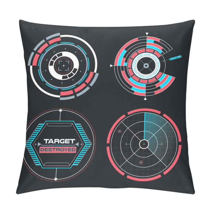 Personality  UI Infographic Interface Web Elements Pillow Covers