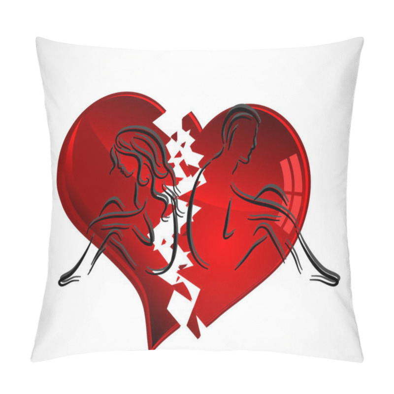 Personality  Unhappy Couple And Heart Pillow Covers