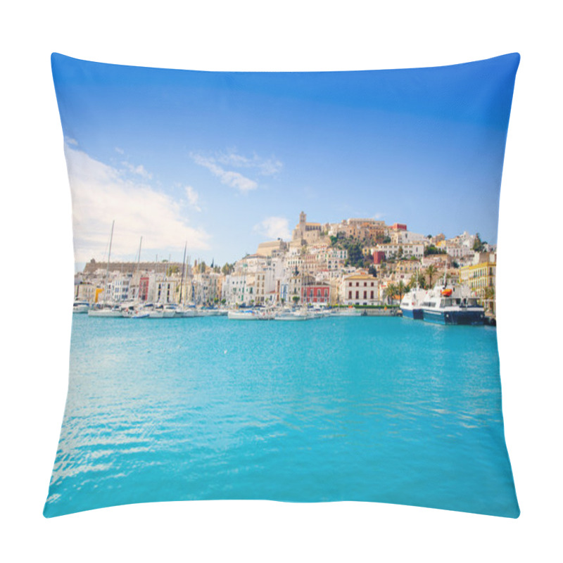 Personality  Eivissa Ibiza Town With Church Under Blue Sky Pillow Covers