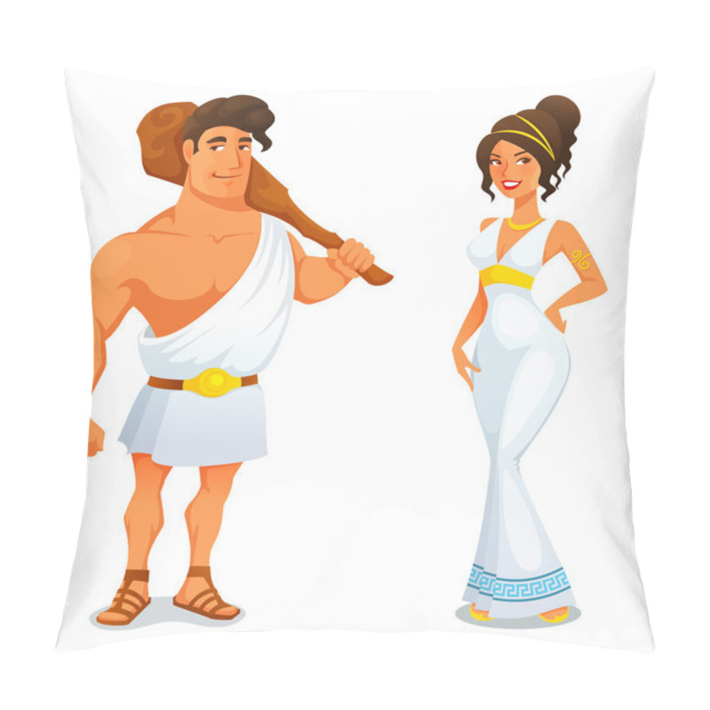 Personality  Ancient Hero Hercules And A Beautiful Greek Girl Pillow Covers