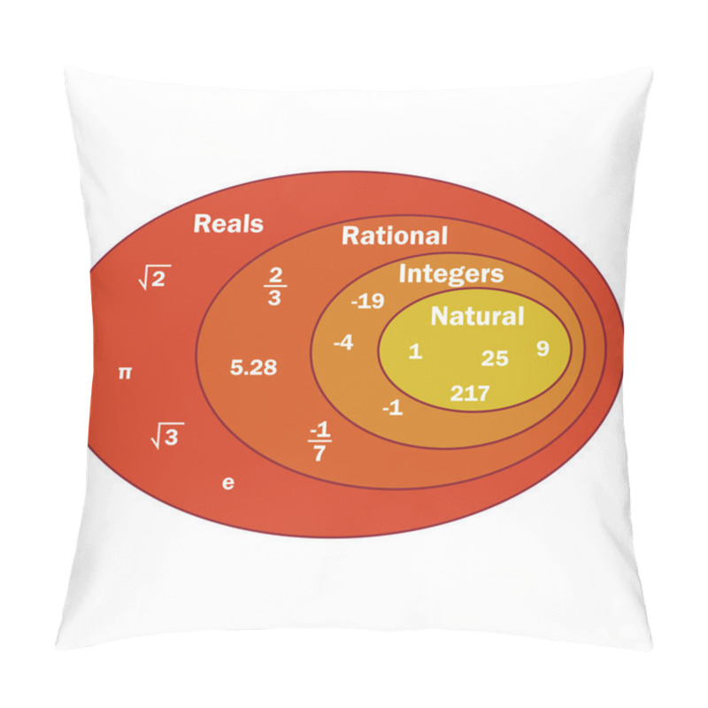 Personality  Chart Of The Real Number System Pillow Covers