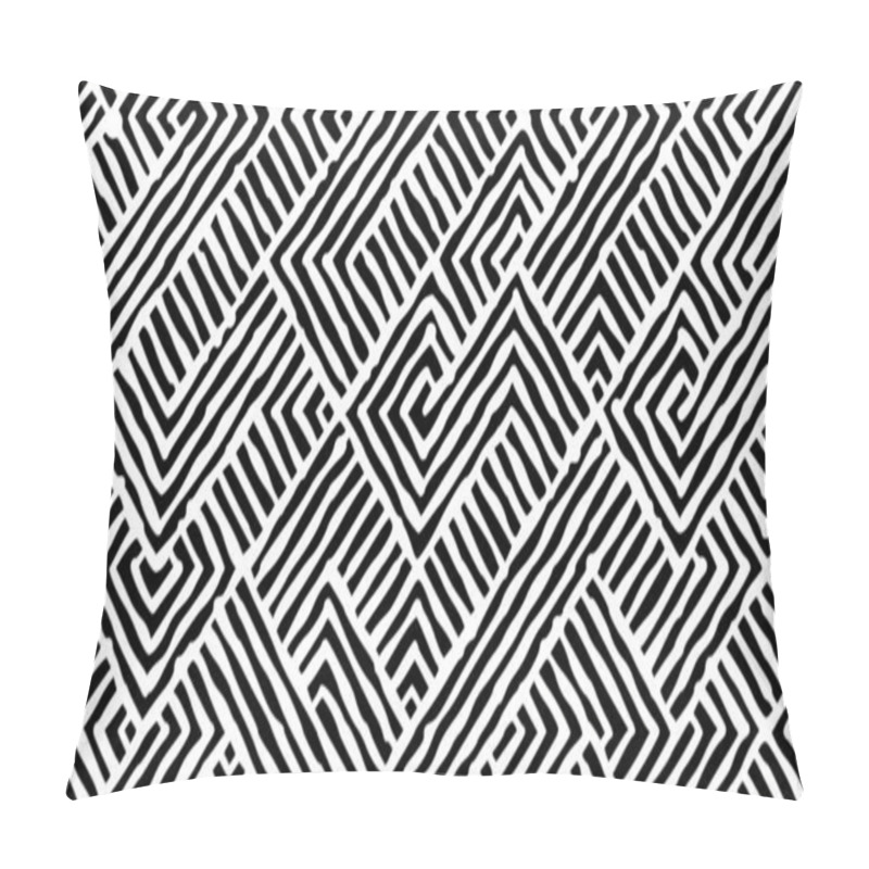 Personality  Seamless Abstract Hand Drawn Pattern Background Seamless, Black, Abstract, Drawn, Hand, Pattern, Texture, Design, Geometric, Fabric Pillow Covers