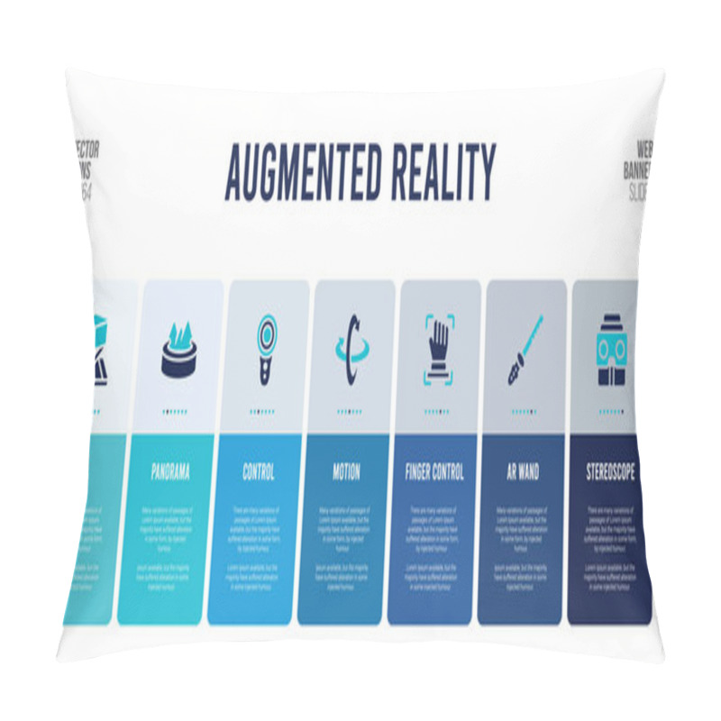 Personality  Web Banner Design With Augmented Reality Concept Elements. Pillow Covers