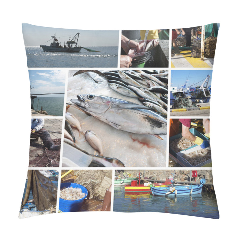 Personality  Fish And Fishing Collage Pillow Covers