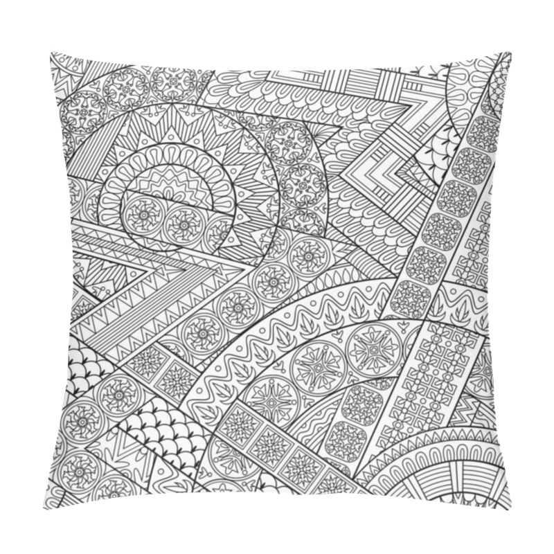 Personality  Vector Abstract Sketchy Ethnic Hand Drawn Line Art Background Pillow Covers