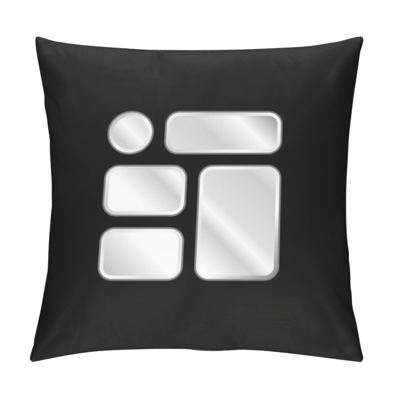 Personality  Blocks Silver Plated Metallic Icon Pillow Covers