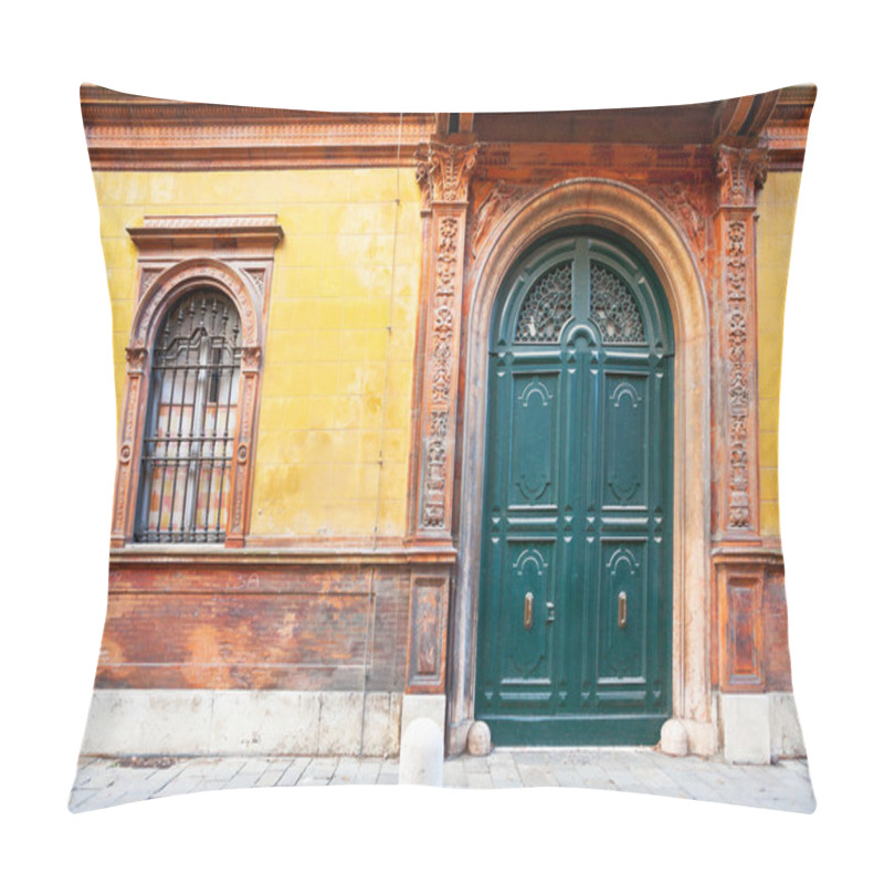 Personality  Wooden Door Of Medieval House In Ferrara, Pillow Covers