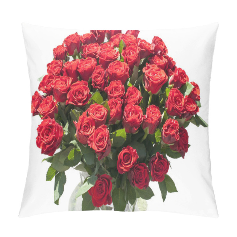 Personality  Vase With Red Roses Pillow Covers