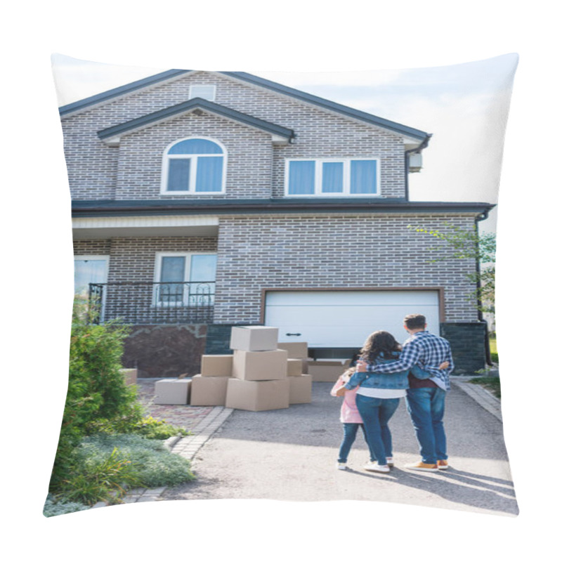 Personality  Family Looking At New House Pillow Covers