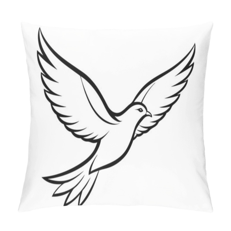 Personality  Stylized Flying Bird Illustration Highlighting Freedom And Grace Pillow Covers