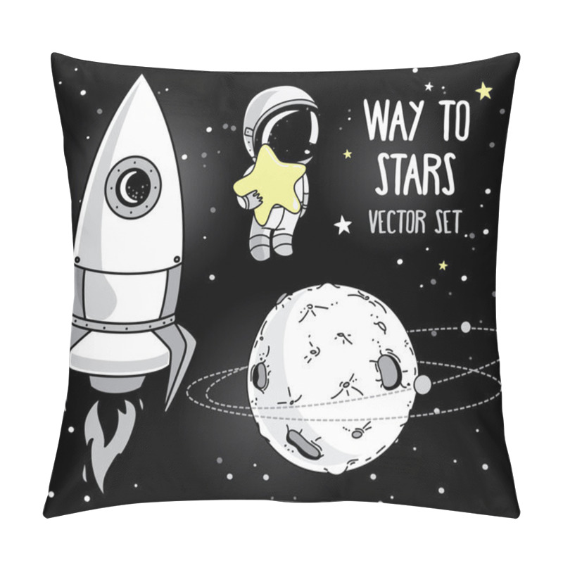 Personality  Cute Hand Drawn Elements For Cosmic Design Pillow Covers