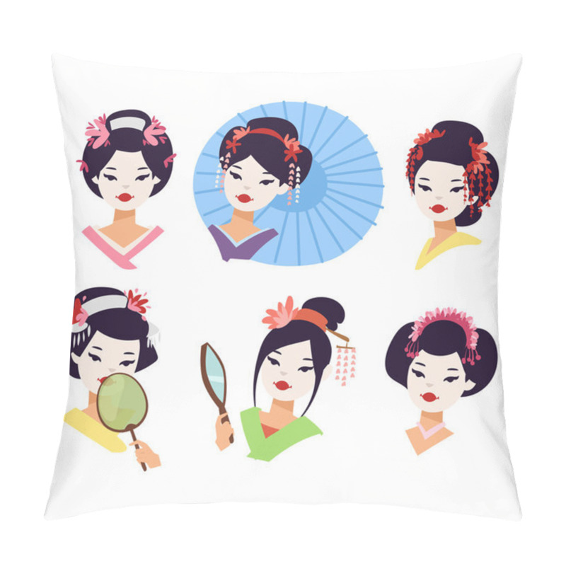 Personality  Vector Japanese Geisha Girl Pillow Covers