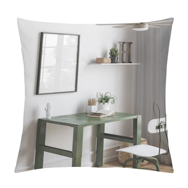 Personality  Frame Mockup In Boys Room In Military Style Room Interior, 3D Rendering Pillow Covers