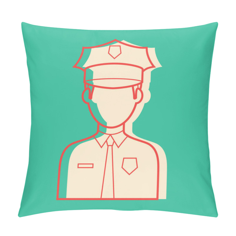 Personality  Policeman Stylized Vector Illustration Pillow Covers