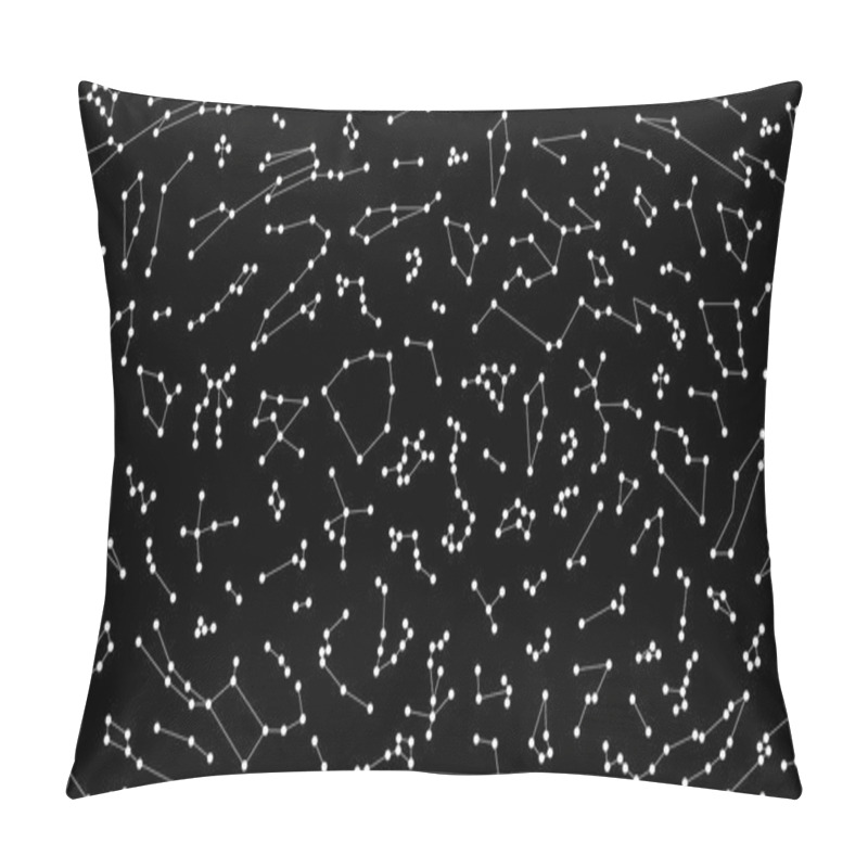 Personality  Vector. Astronomy Different Constellations  On A Black Background Pillow Covers