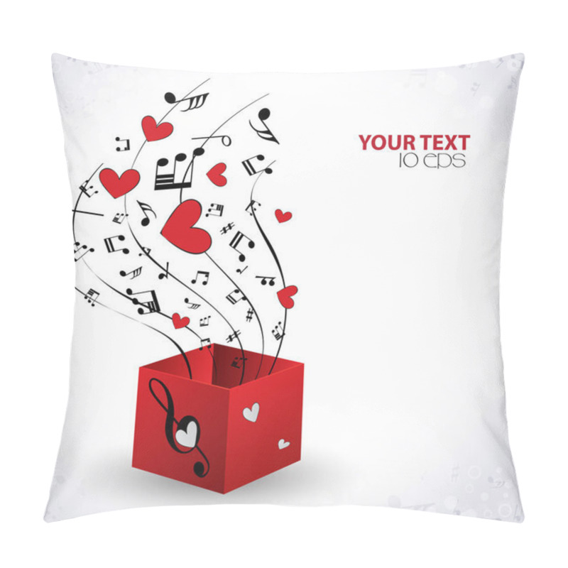 Personality  Musical Background With Hearts And Notes Pillow Covers