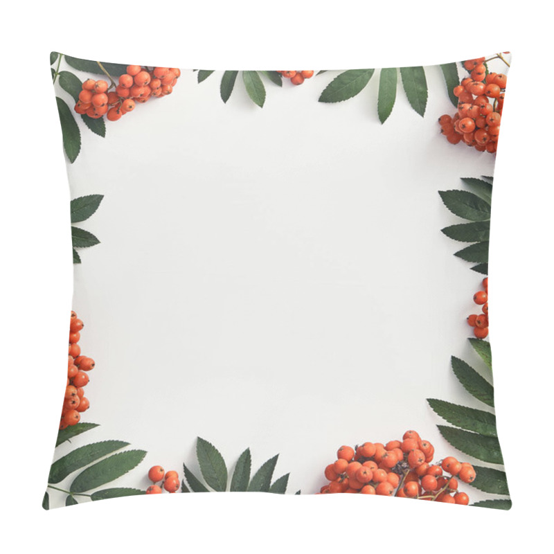 Personality  Fresh Sorbus Berries And Branches Top View Pillow Covers