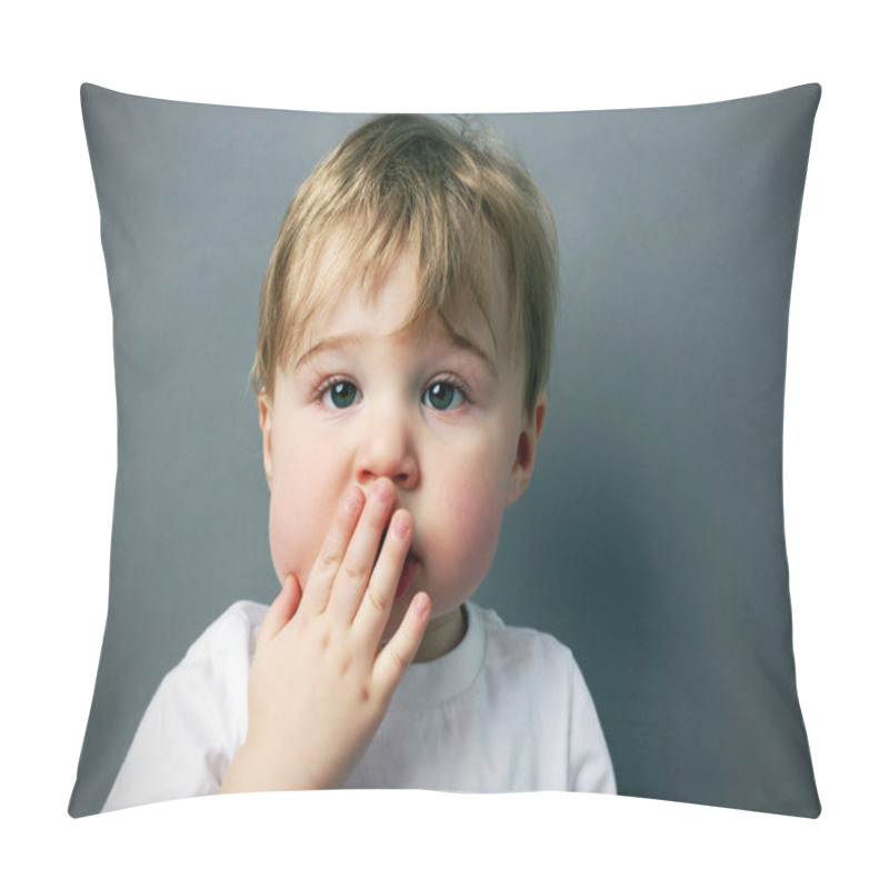 Personality  Blond Boy With Pardon Me Face Pillow Covers