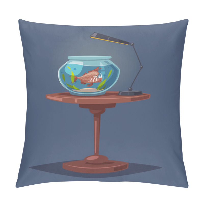 Personality  Aquarium With Clear Water. Cartoon Vector Illustration Pillow Covers