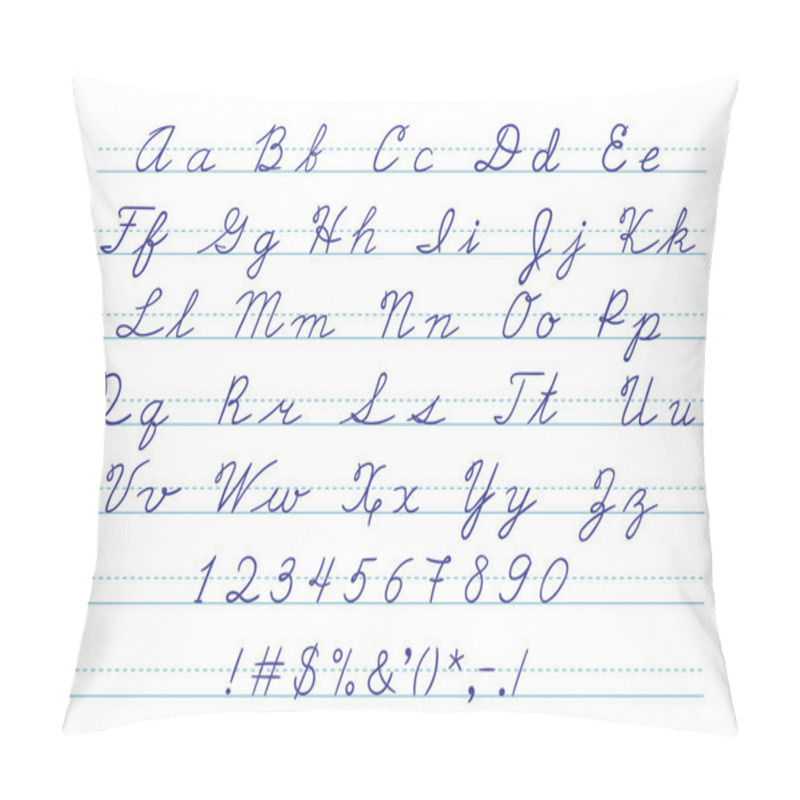 Personality  Hand Drawn Uppercase Calligraphic Alphabet And Number. Pillow Covers