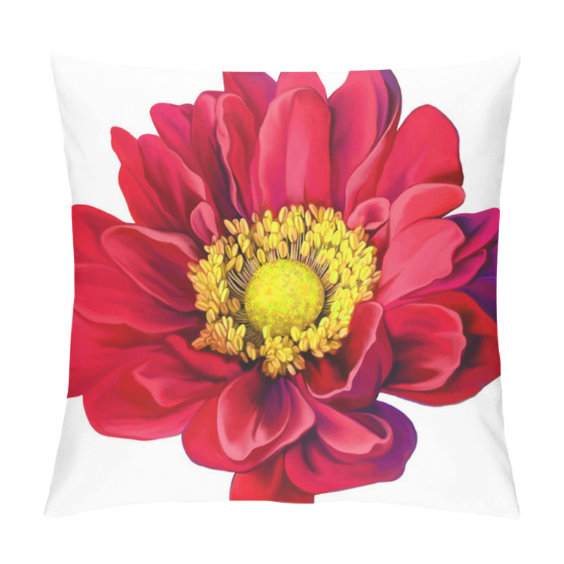 Personality  Red Mona Lisa Flower Pillow Covers