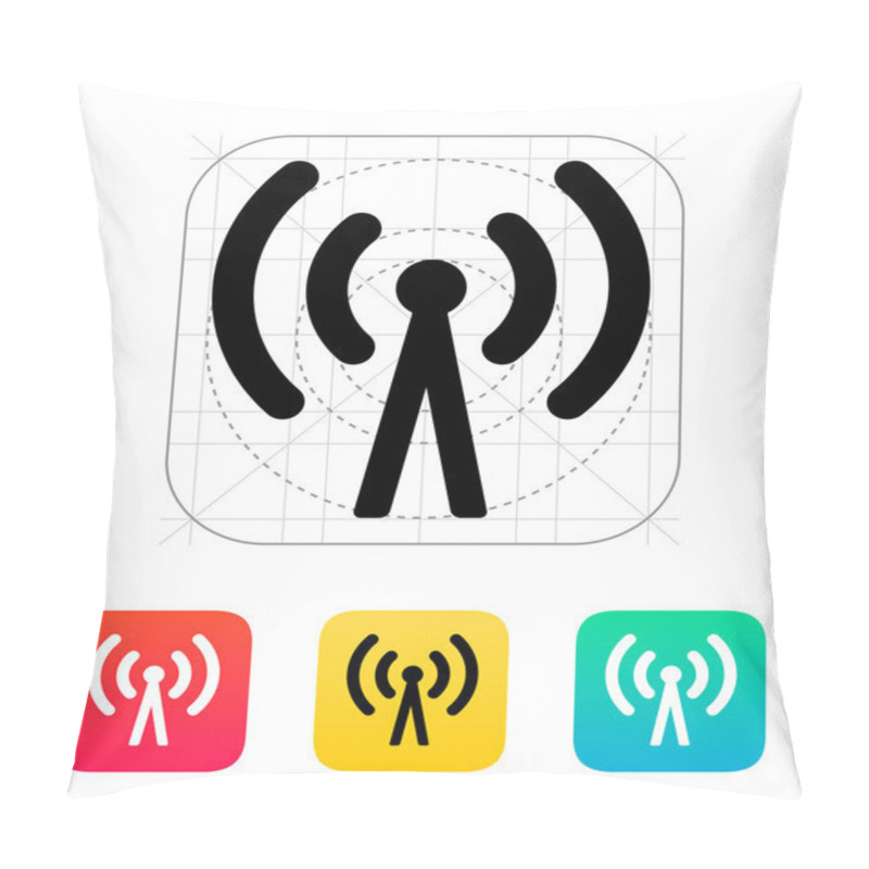 Personality  Cell Phone Tower Icon. Pillow Covers