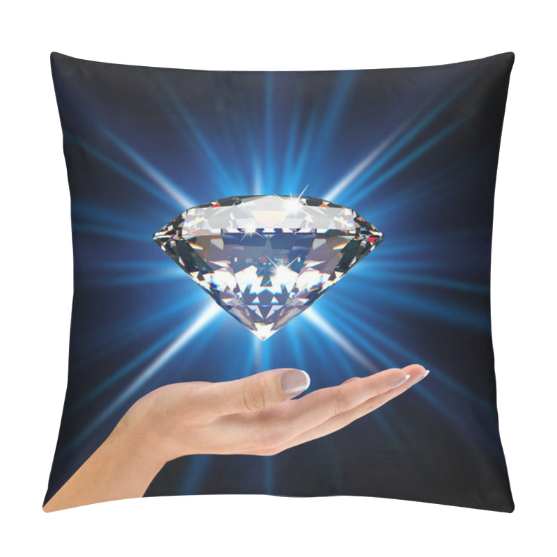 Personality  Blue Diamond In Hands Pillow Covers