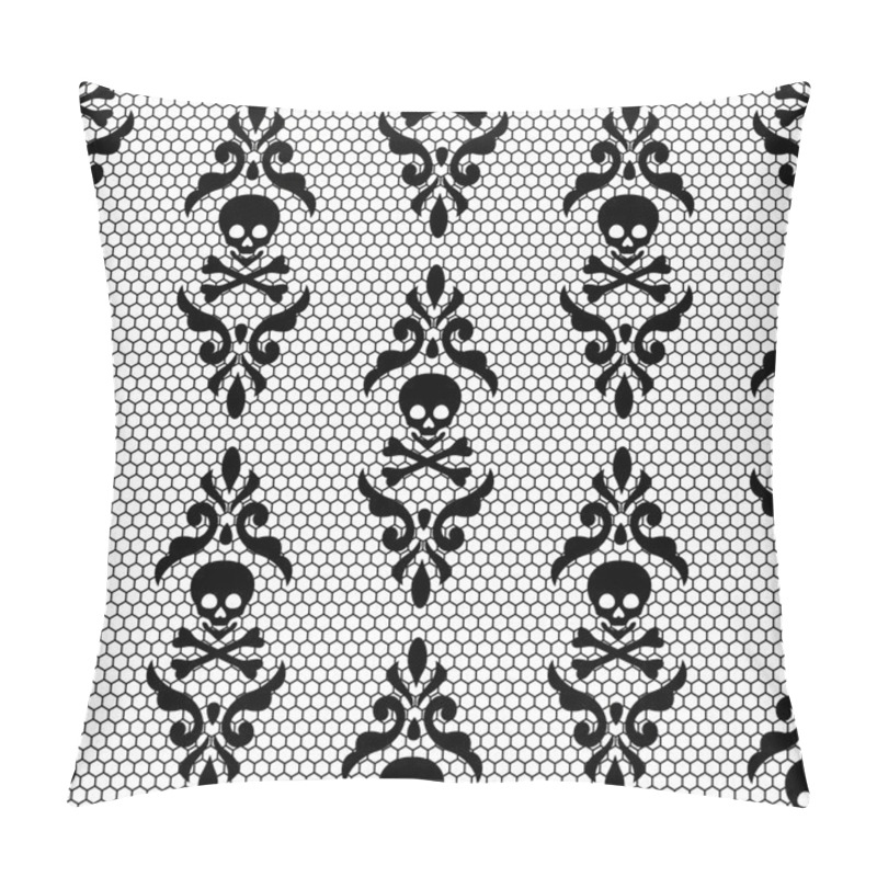 Personality  Seamless Black Skulls Pattern Pillow Covers