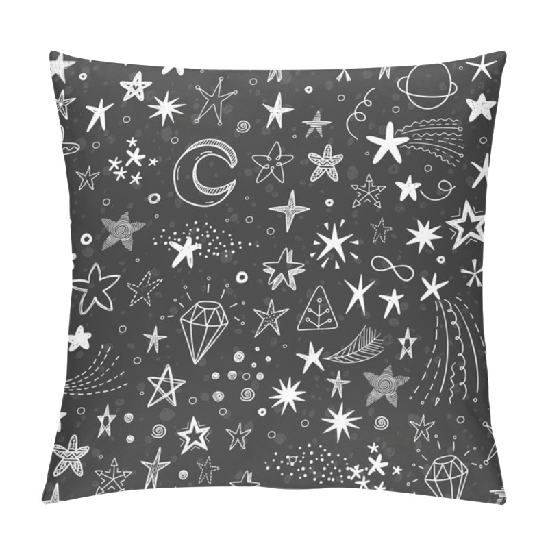 Personality   Hand Drawn Doodle Funny Stars, Comets And Moon Pillow Covers