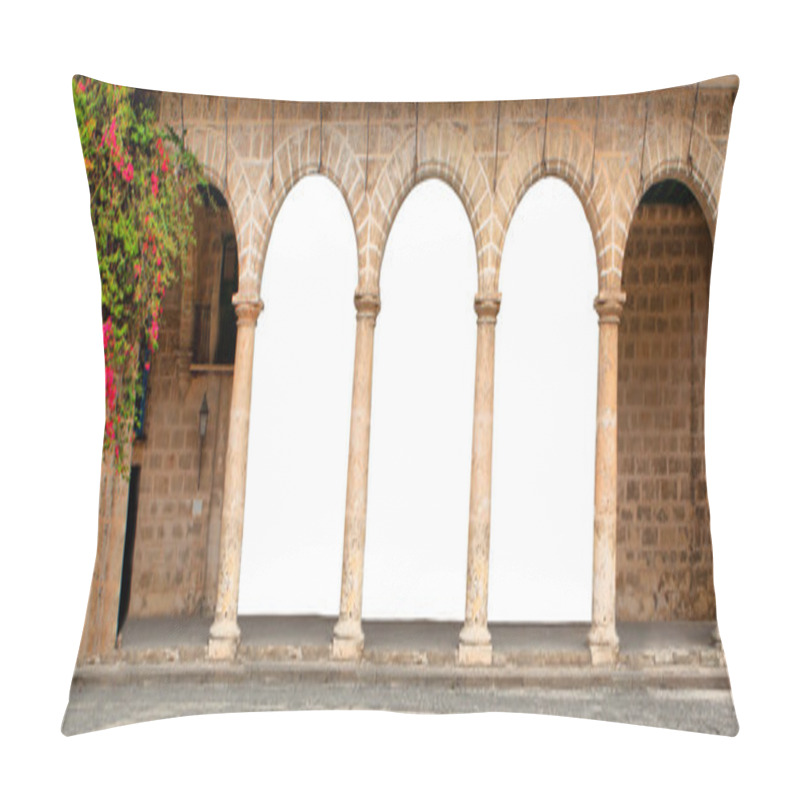 Personality  Historic Building With Isolated Arches Pillow Covers