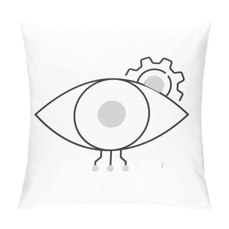 Personality  AI Computer Vision System Eye Vcetor Icon Design, Object Recognition, Digital Vision, Neural Networks, Visual Analysis Pillow Covers