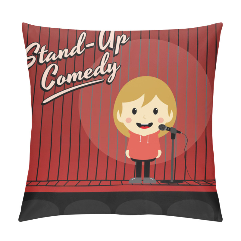 Personality  Female Stand Up Comedian Pillow Covers