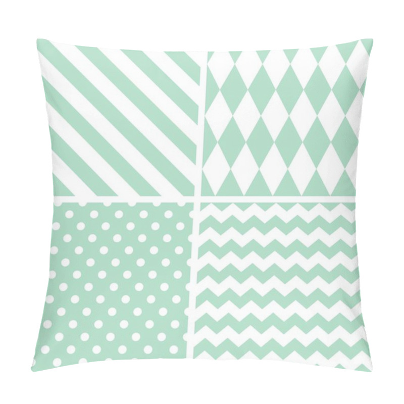 Personality  Tile Vector Pattern With Chevron Zig Zag, Polka Dots And Stripe Background Pillow Covers