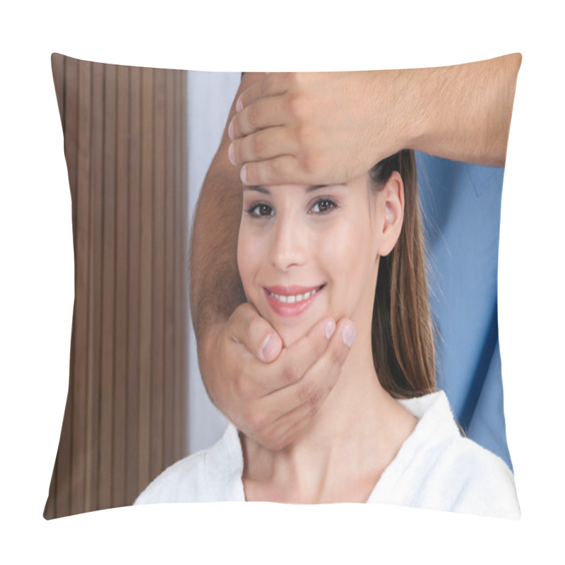 Personality  Woman Receiving A Face Massage Pillow Covers