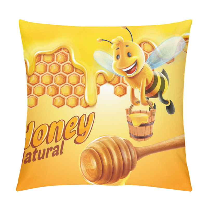 Personality  Natural Honey Bee  Llustration  Pillow Covers