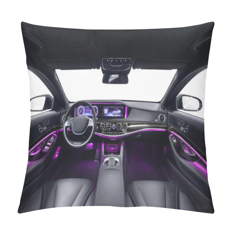 Personality  Car Interior Luxury Black With Violet Ambient Light Pillow Covers