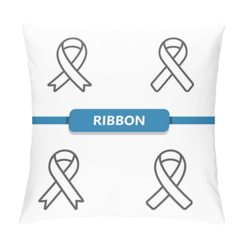 Personality  Ribbon Icons. Healthcare, Health Care, Medical Vector Icon Set Pillow Covers