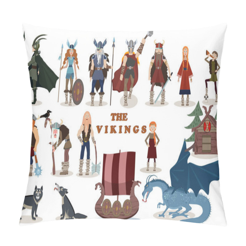 Personality  The Vikings. Viking Cartoon Characters. Valkyrie, Berserker, War Pillow Covers