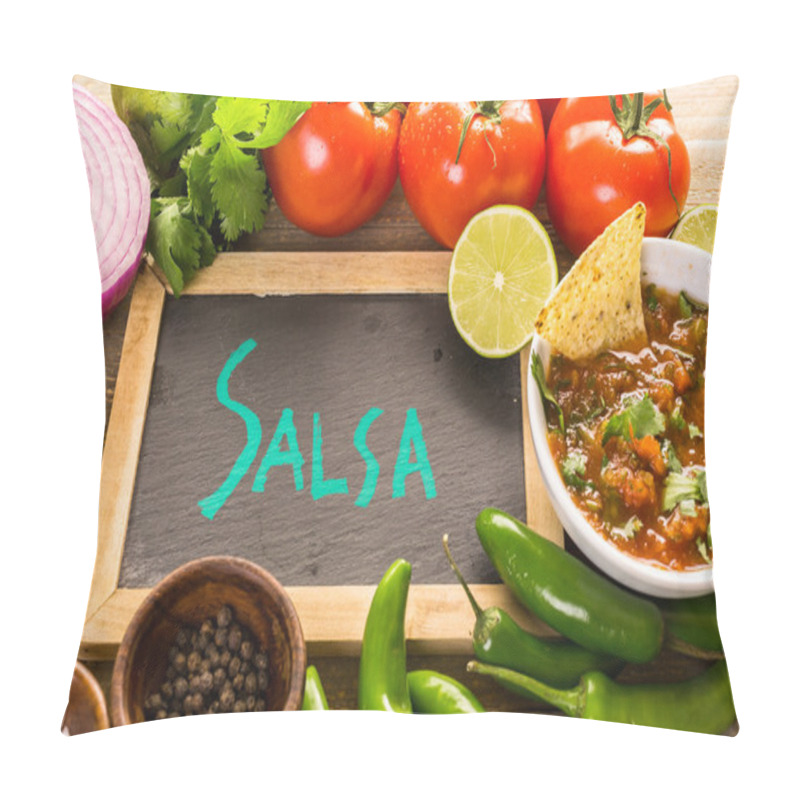 Personality  White Bowl With Ingredients For Salsa  Pillow Covers