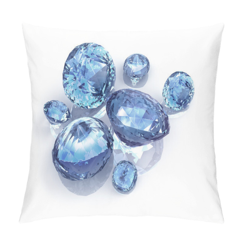 Personality  Blue Diamonds On White Background Pillow Covers