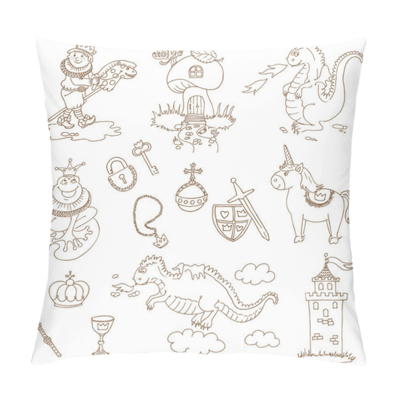 Personality  Prince Boy Set - For Design And Scrapbook - In Vector Pillow Covers