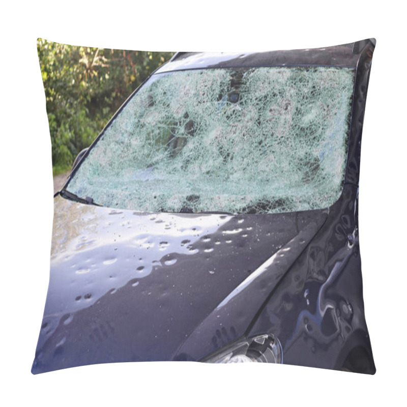 Personality  Hail Damage To A Car. Large Hailstones Have Completely Destroyed A Car Pillow Covers