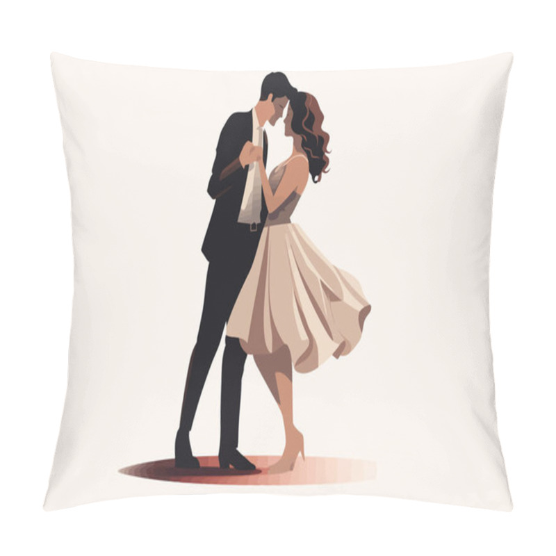 Personality  Romantic Couple Isolated Vector Style Illustration Pillow Covers