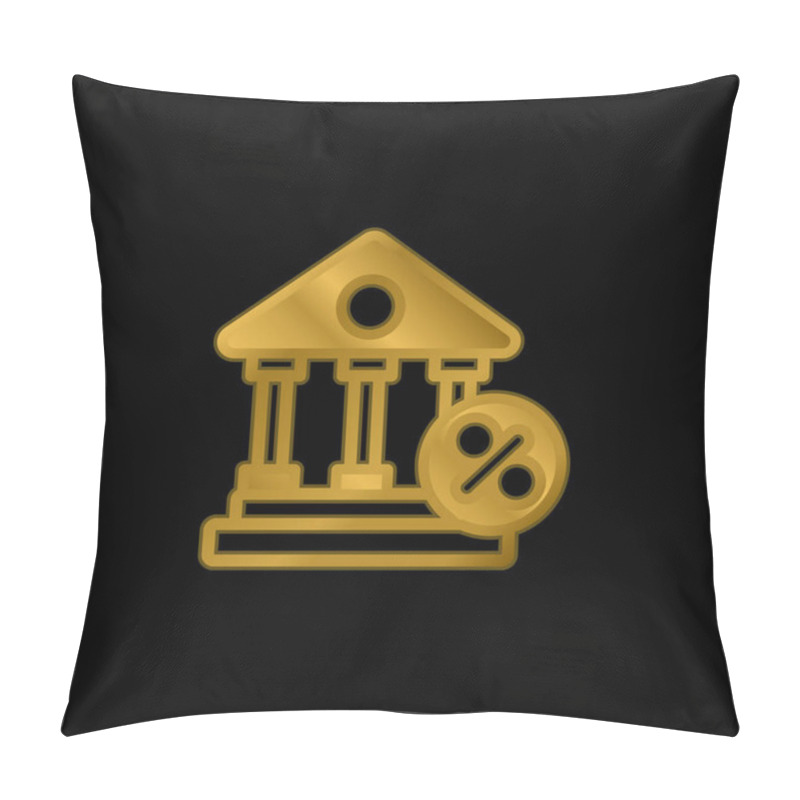 Personality  Bank Gold Plated Metalic Icon Or Logo Vector Pillow Covers