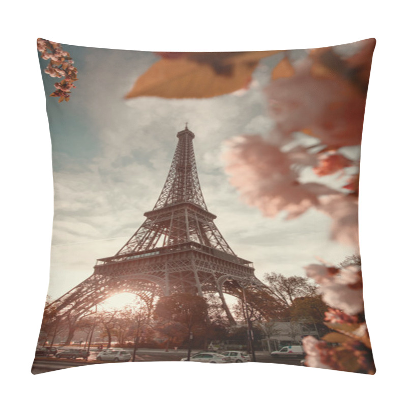 Personality  Eiffel Tower During Spring Time In Paris, France Pillow Covers