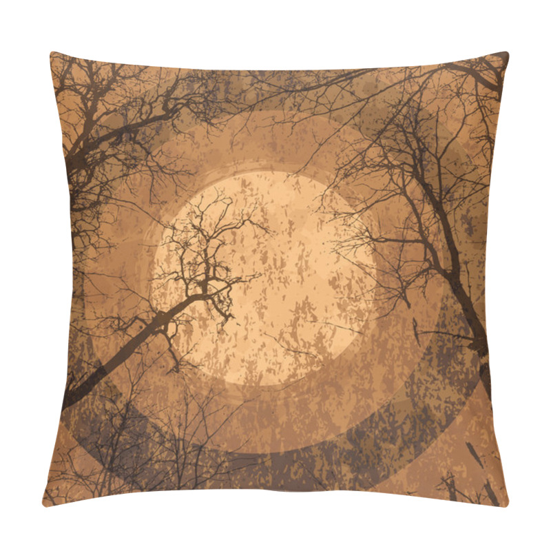 Personality  Tree Silhouettes Grunge Background Pillow Covers