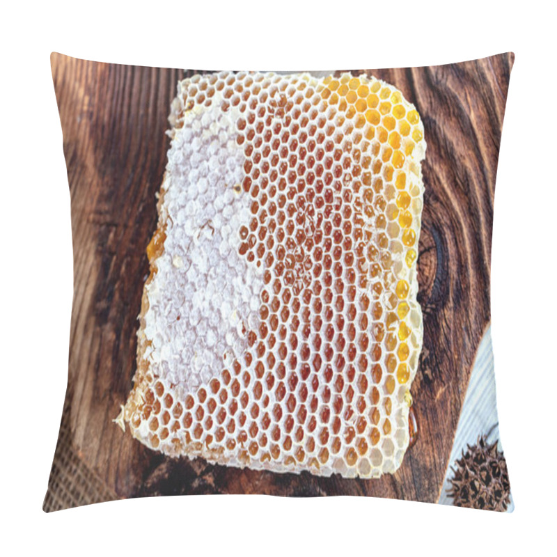 Personality  Magical Honeycomb Close Up, Honey Harvesting, Honey Picking. Organic Honeycomb (Turkish Karakovan Honey) Istanbul,Turkey. Pillow Covers